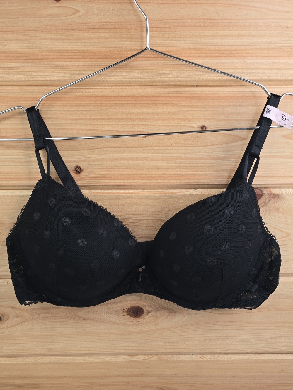 Victoria's Secret Sexy Tee Sheer Heritage Dot Push-Up Bra Sz 38C NWT - Picture 3 of 6